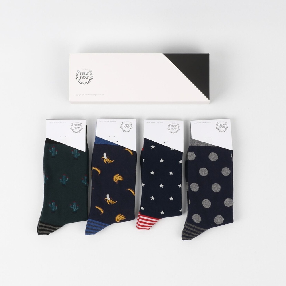 Mens Printed& Patterned Socks | 4 Pair Set